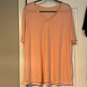 Lane Bryant short sleeve tee with gold on the collar. Size 18/20